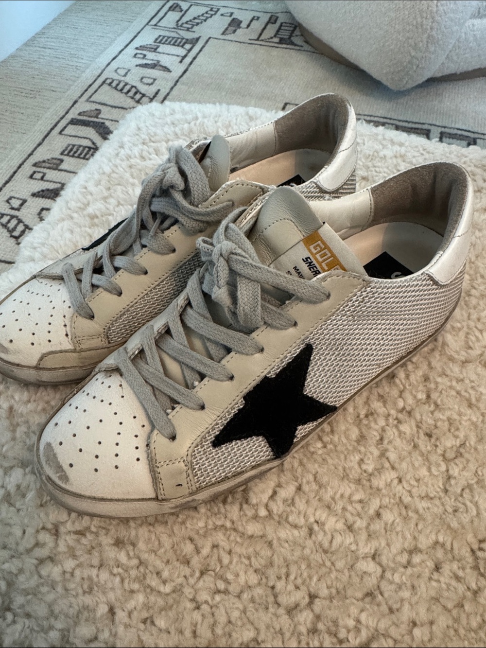 Golden Goose Superstar Women's White and Black Star Low-Top Sneakers